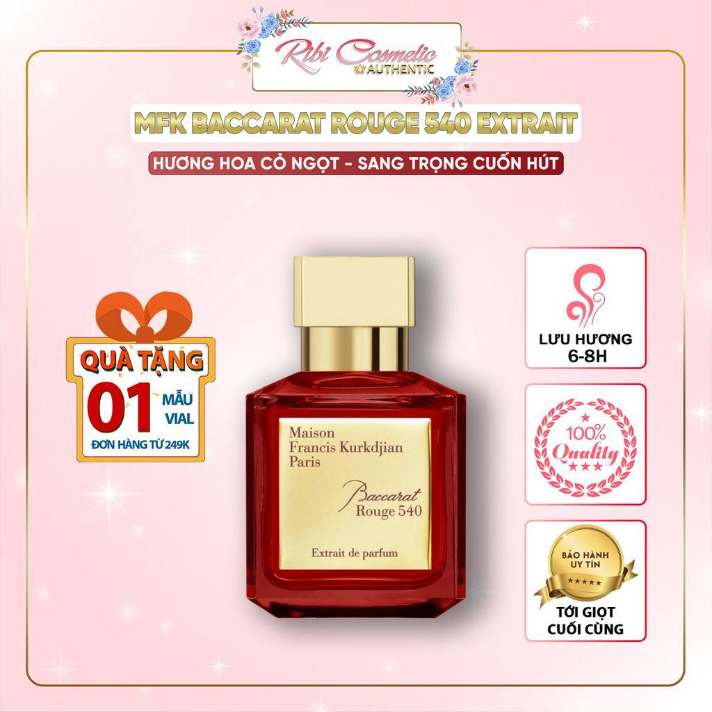Nước Hoa Unisex Nam Nữ Mfk Baccarat 540 Extrait Ngọt Ngào Sang Trọng Quý Phái Lưu Hương Lâu Ribicosmetics