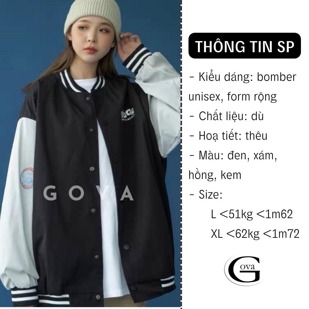 Áo Khoác Dù Bomber BABGE Form Rộng 2 Lớp Nam Nữ, Áo Khoác Gió Chống Nắng GOVA