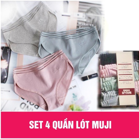 HỘP 4 QUẦN LÓT NỮ MUJI TĂM TRE[ GIÁ CHUẨN SHOPEE ] | BigBuy360 - bigbuy360.vn