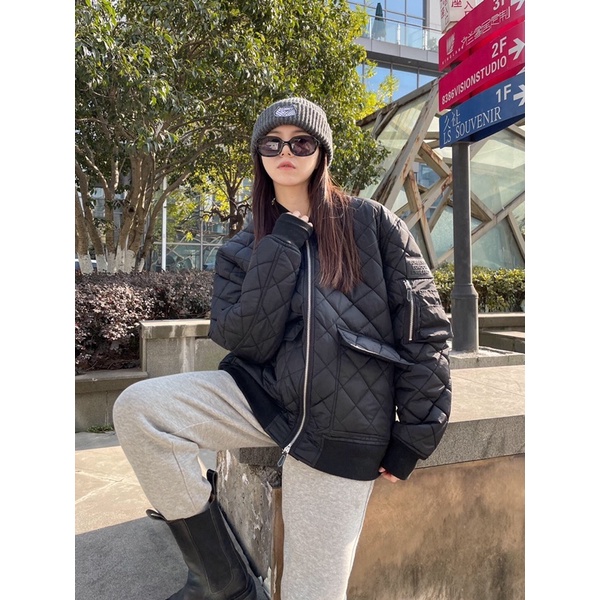 Áo khoác bông ấm áp cho nữ thương hiệu Burberry cao cấp mẫu mới màu trơn đơn giản
