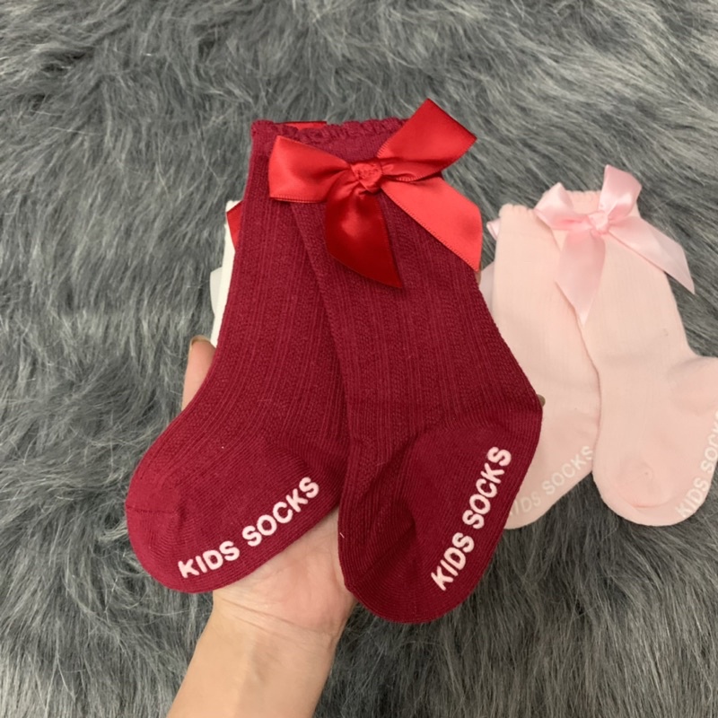 Tất Lửng, Tất Nơ, Tất Tiểu Thư Chất Liệu Len Co Giãn Cho Bé Từ Sơ Sinh