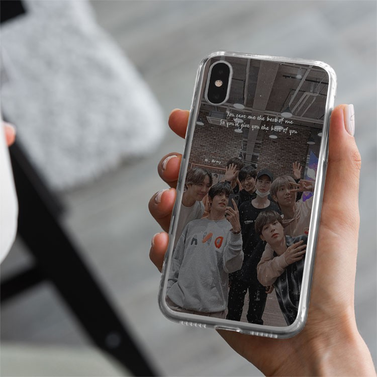 Ốp lưng iphone silicon Idol KPOP BTS Hi army BLUBTS0213