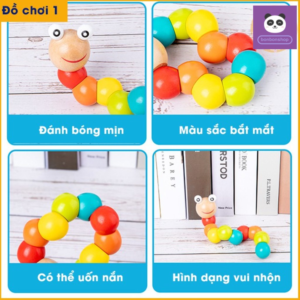 Combo 8 món đồ chơi gỗ an toàn cho bé - phát triển trí tuệ