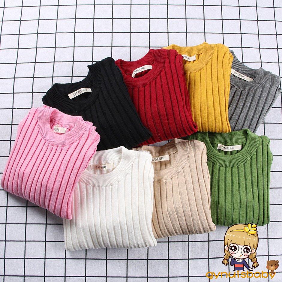 Áo Sweater Dệt Kim Cổ Tròn Giữ Ấm Cho Bé