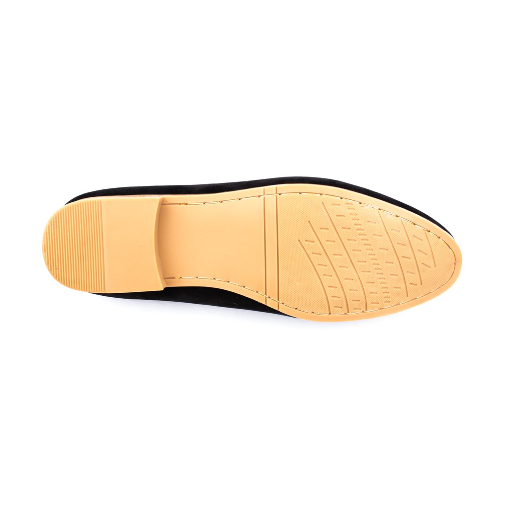 Giày Lười Nam Đẹp Đế Khâu Chuông Vàng Da Búc Màu Đen Sang Trọng - M124-BUCK (V)-BUCK