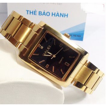Đồng hồ nữ, đồng hồ kim đeo tay nữ Halei mặt chữ nhật phong cách (có size nam) | BigBuy360 - bigbuy360.vn