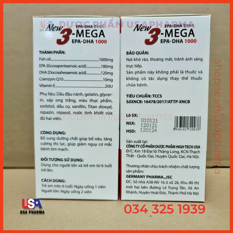 Viên uống Alaska Omega 3 Bổ Não, Tăng Cường Thị Lực, Giảm Nguy Cơ Mắc Bệnh Tim Mạch - Hộp 100