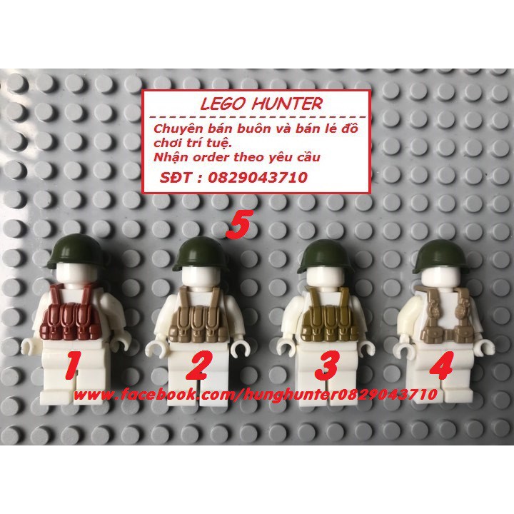 Xếp Hình Army phụ kiện Minifigures Lính : mũ helmet áo