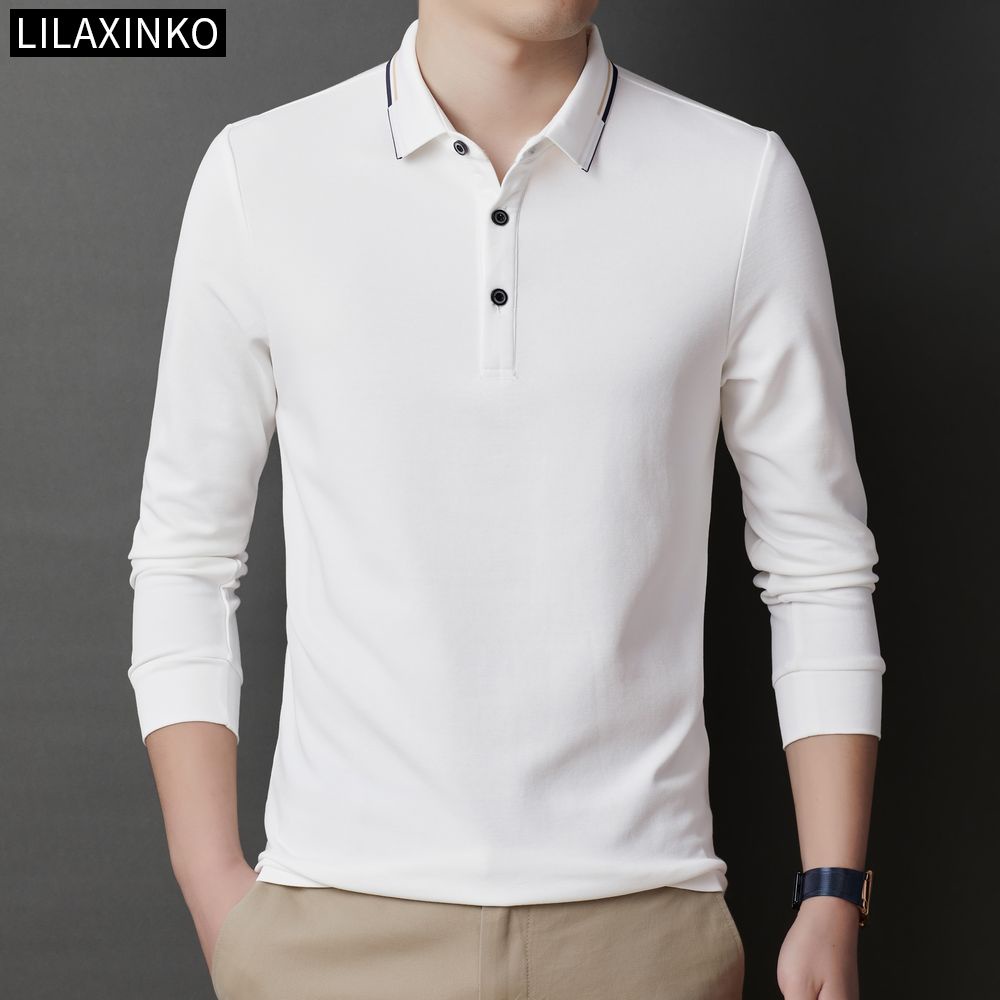 Áo Thun Polo Tay Dài Bằng Vải Cotton 6 Màu Thời Trang Thu Đông Cho Nam