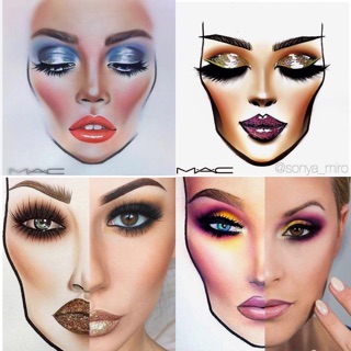 GIẤY VẼ MAKEUP ( FACECHART ) TỔNG HỢP
