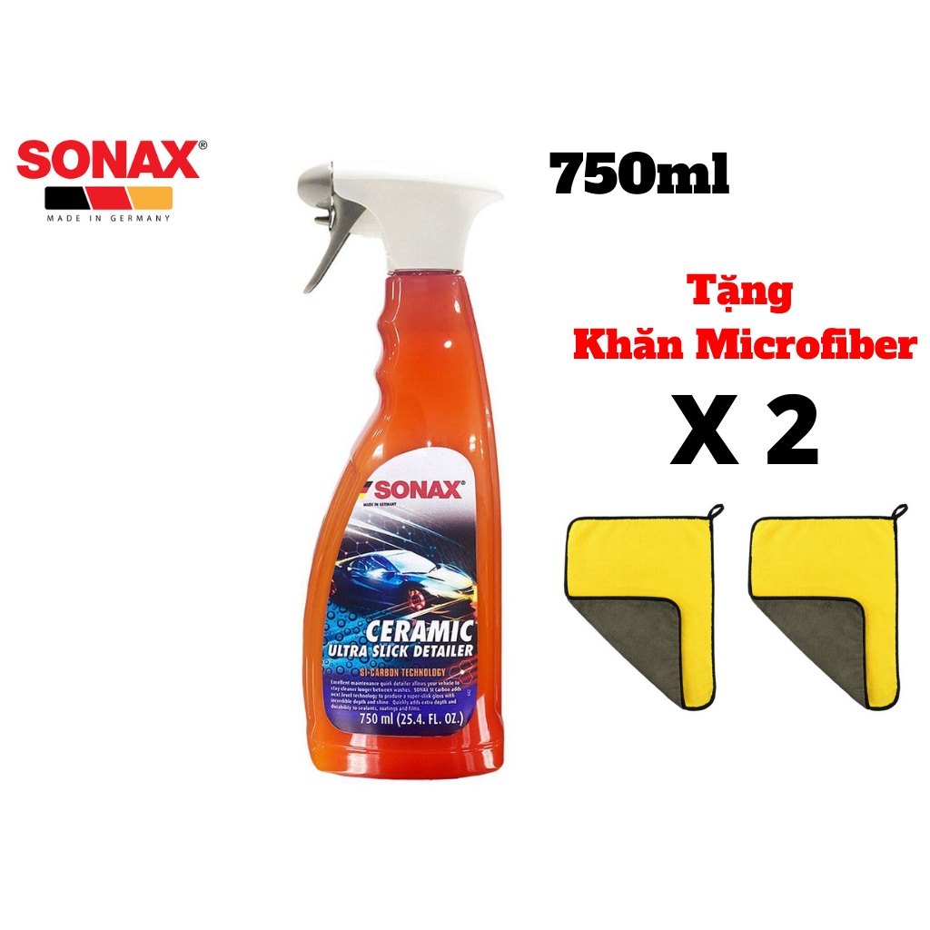 Phủ Ceramic Dưỡng Bóng Bảo Vệ Bề Mặt Sơn Xe Sonax Xtreme Ceramic Ultra 750ml Tặng Khăn