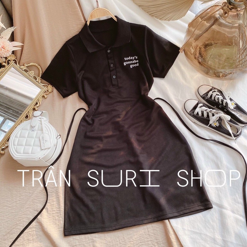 đầm borip fom ngắn cổ trụ ngắn tay