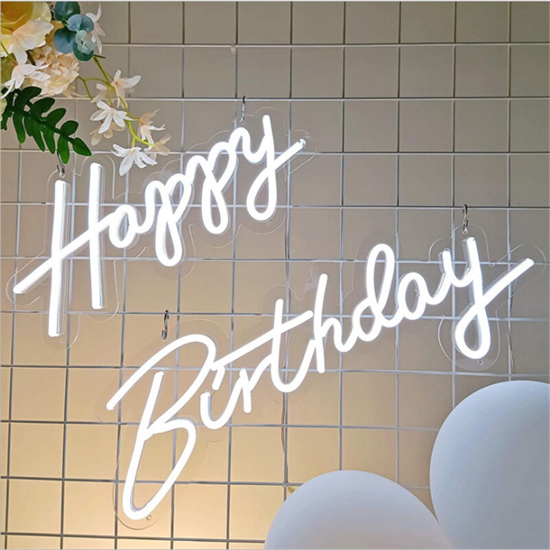 Đèn Trang Trí Led Neon Sign chữ Happy Birthday- Happy Birthday Neon Sign| Ghiền Decor