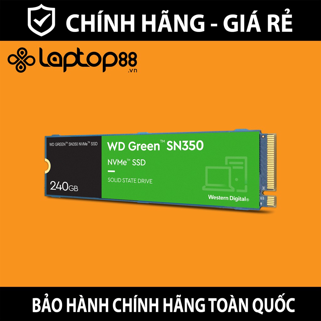 Ổ cứng SSD NVMe PCIe WD Green SN350 240GB - Bảo hành 36 tháng 1 đổi 1 - Hàng chính hãng