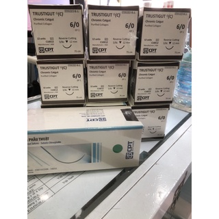 ❤️Chỉ khâu phẫu thuật thẩm mĩ tự tiêu CPT Trustigut Chromic Catgut 6/0 Chỉ khâu Phẫu Thuật TRUSTIGUT 6/0