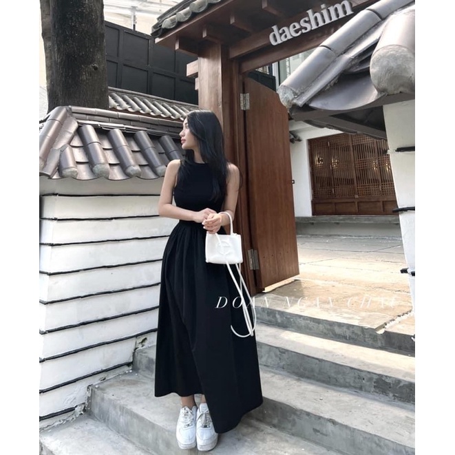 Đầm Gân Kiểu Phối Kate Form Xoè Nữ Tính Chuẩn Hàng QC D98