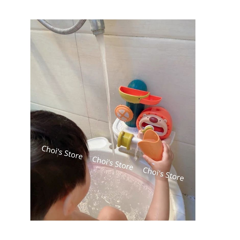 Đồ chơi nhà tắm Sư tử xoay nước, đánh răng tạo bọt đáng yêu