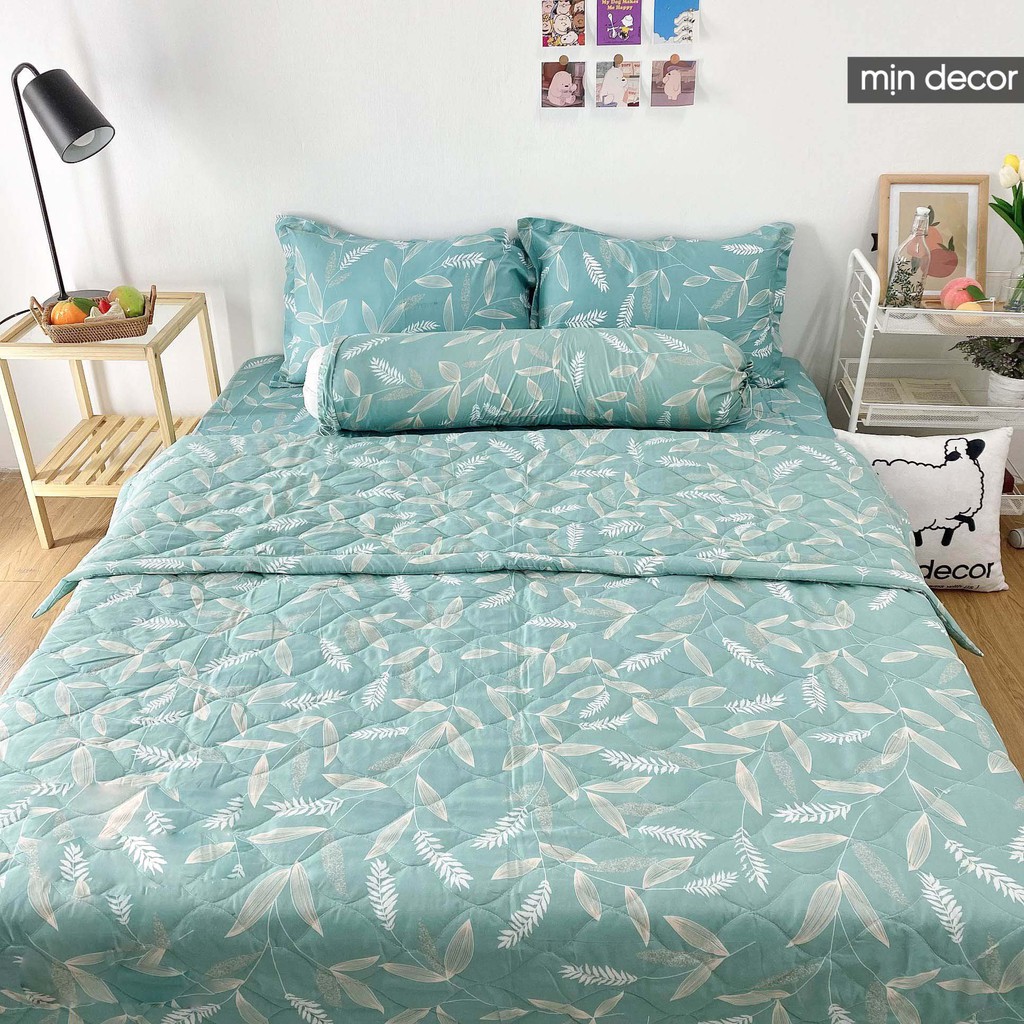 [Mã LIFEMALL2505 giảm 10% đơn 250K] Bộ chăn ga gối MỊN DECOR cotton 3D kèm chăn trần bông hè mềm mịn bo chun miễn phí | BigBuy360 - bigbuy360.vn