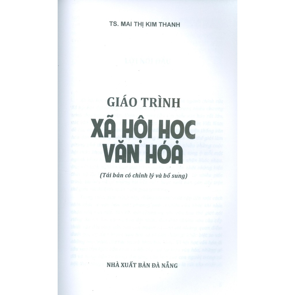 Sách - Giáo Trình Xã Hội Học Văn Hóa