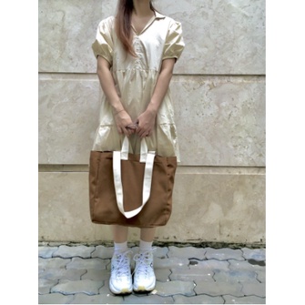 Túi tote Unisex vải canvas cotton dày style vintage