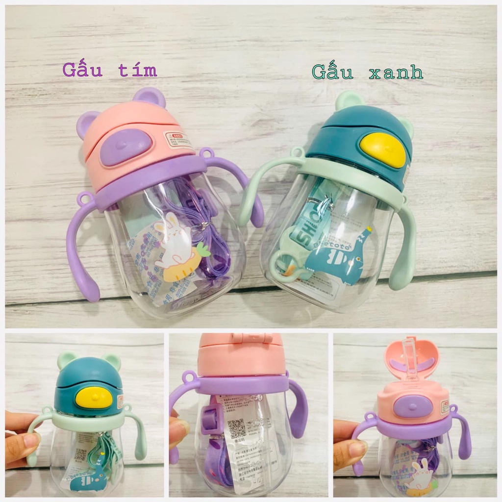 Bình Tập Uống Nước Hình Ngôi Sao Cho Bé Kèm Dây Đeo tặng cọ rửa ống hút Thocgaoshop8989