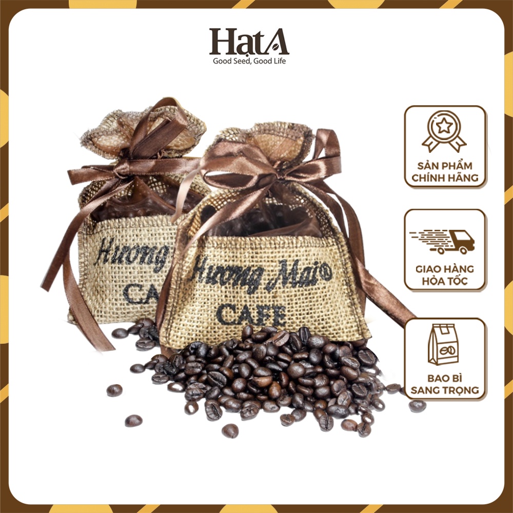 Túi thơm cà phê 100% hạt cà phê nguyên chất khối lượng 80g khử mùi, hút ẩm Ô tô, văn phòng, tủ quần áo từ Hương Mai Cafe