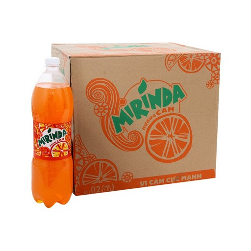 Nước Ngọt Có Gas Mirinda Vị Cam Soft Drink Chai Nhựa PEP 1.5 Lít Date Luôn Mới