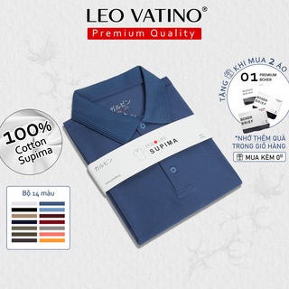 Áo polo nam Supima Cotton 100% Leo Vatino Phân phối độc quyền phối cổ áo thun nam tay ngắn cổ bẻ - Galvin