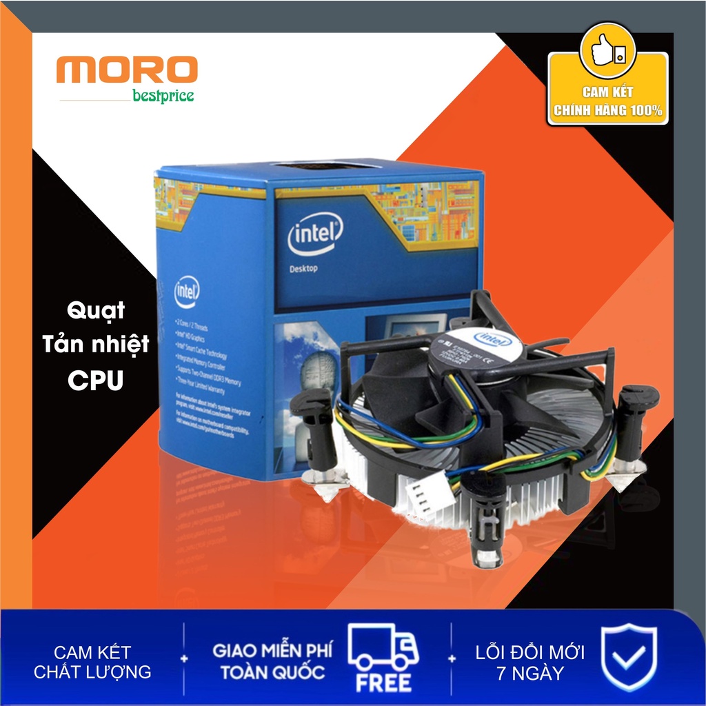 Quạt tản nhiệt CPU-INTEL hỗ trợ Socket 1156/1155/1150 - Hàng mới 100% !!