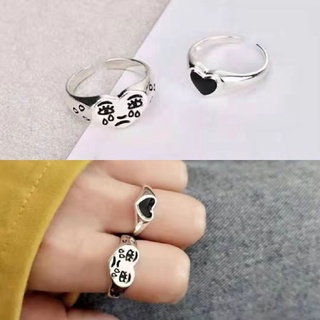 Nhẫn hở mặt trái tim khóc đơn giản và đáng yêu cho nữ