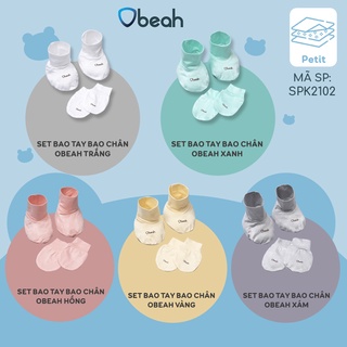 Set bao tay bao chân cho bé sơ sinh cao cấp Obeah, chất liệu petit mềm mịn thoáng khí và kháng khuẩn tốt
