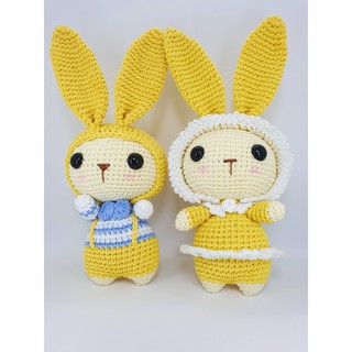 Cặp thỏ vàng đan móc – cực kỳ cute cho bé yêu