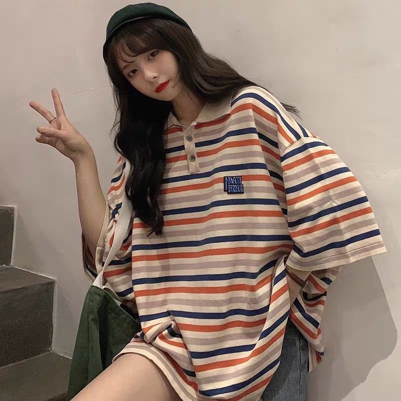 [ SẴN ] ÁO POLO KẺ SỌC ULZZANG | BigBuy360 - bigbuy360.vn