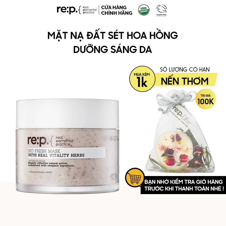 Mặt Nạ Đất Sét Hoa Hồng Se Khít Lỗ Chân Lông, Dưỡng Sáng Da RE:P Bio Fresh Mask 130g | BigBuy360 - bigbuy360.vn