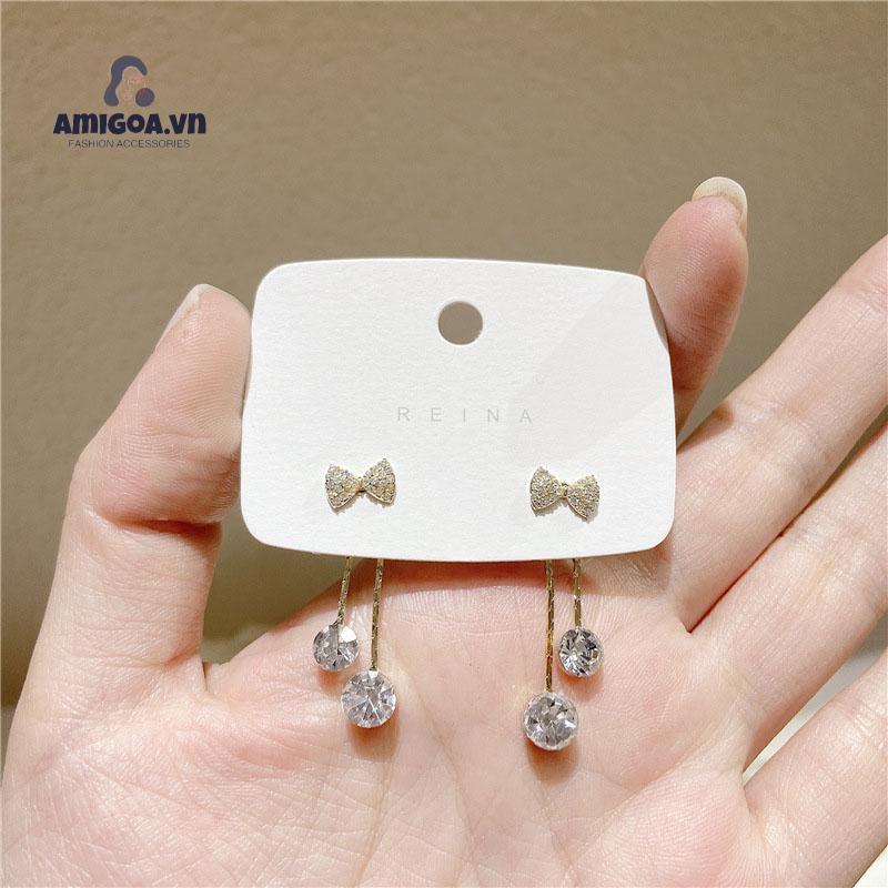 ✨✨Bông Tai Dài Hình Ngôi Sao/Nơ Đính Đá Thời Trang Đơn Giản Phong Cách Hàn Quốc Cho Nữ