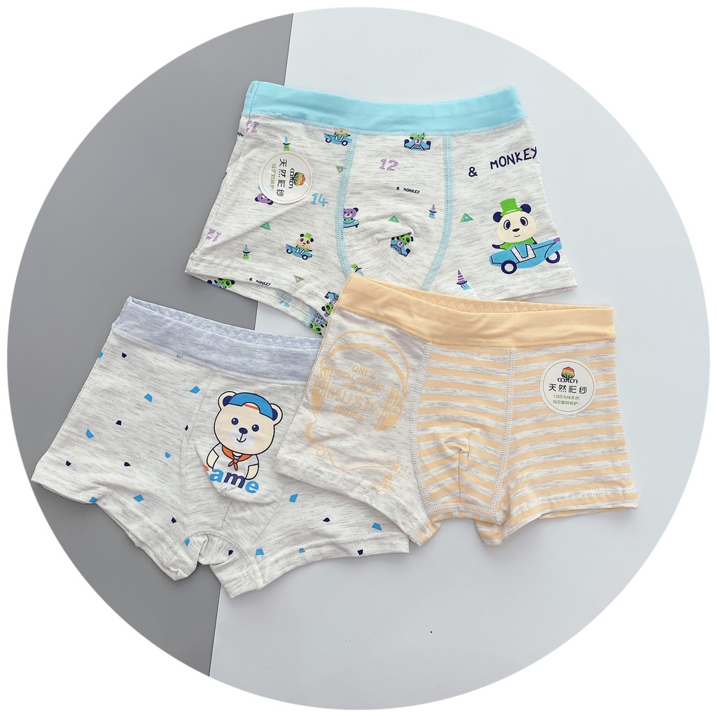 Set 3 chiếc quần chíp đùi cho bé trai - 100% cotton cao cấp