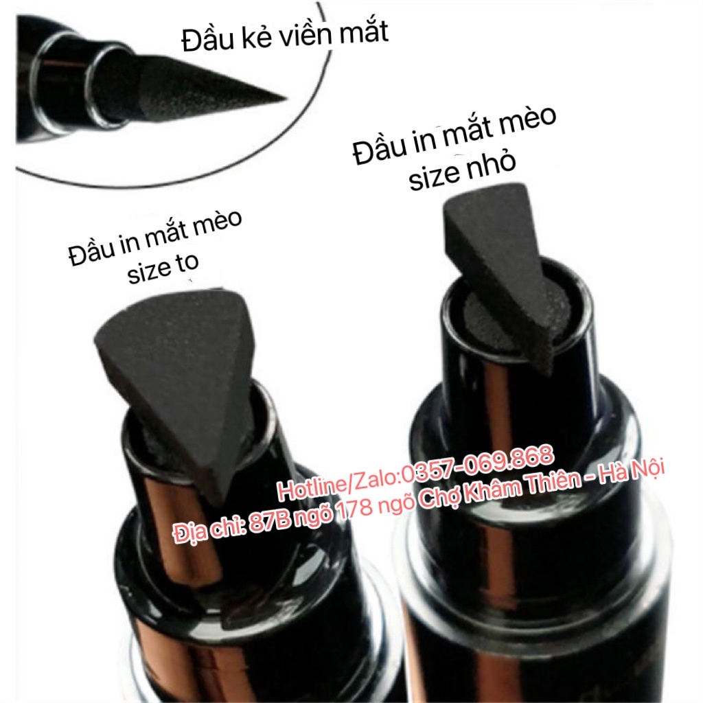 Kẻ mắt hai đầu Bobeini Bút dạ kẻ mắt 2 đầu thần thánh chống chống nước in mắt mèo đầu nhỏ không lem