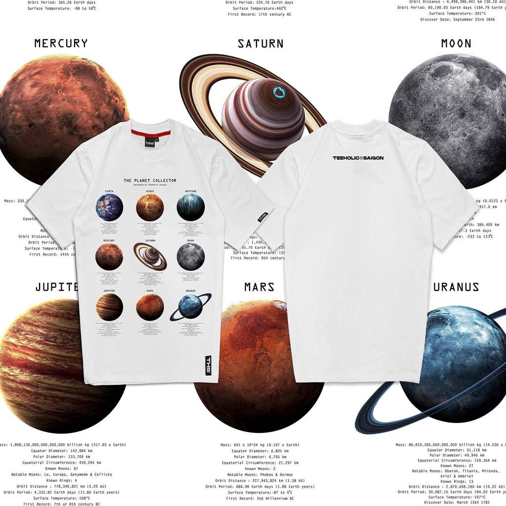 Áo Thun Unisex TeeHolic In Hình Ngân Hà THS Màu Đen Và Trắng