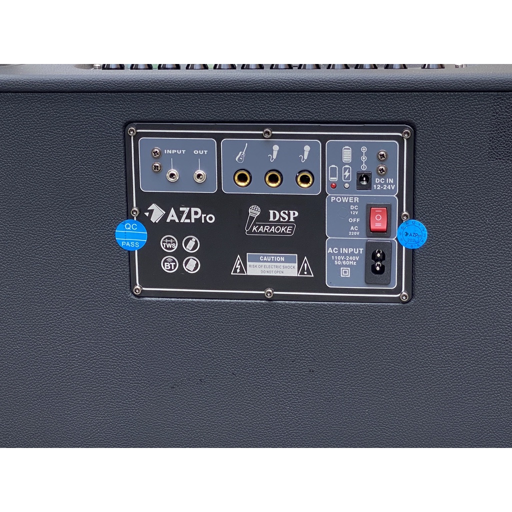 Loa Kéo karaoke bass đôi AZPRO AZ- 328 Chất Lượng Cao - Bass 16 kèm 2 Micro không dây kim loại