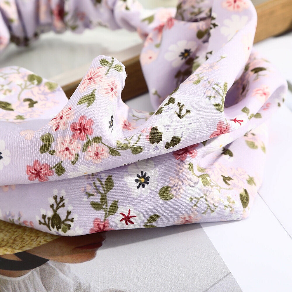 Băng đô vải co giãn in họa tiết phong cách retro cho nữ