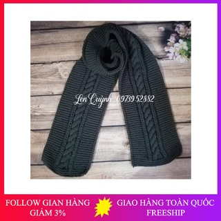 Khăn len đan tay, Khăn len handmade: màu xám đậm - Quà tặng