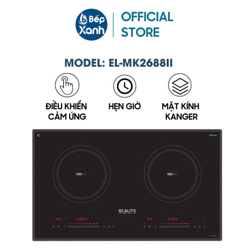 [FREESHIP HCM] Bếp Từ 2 Vùng Nấu Ecalite EL-MK2688II - Chức Năng Booster