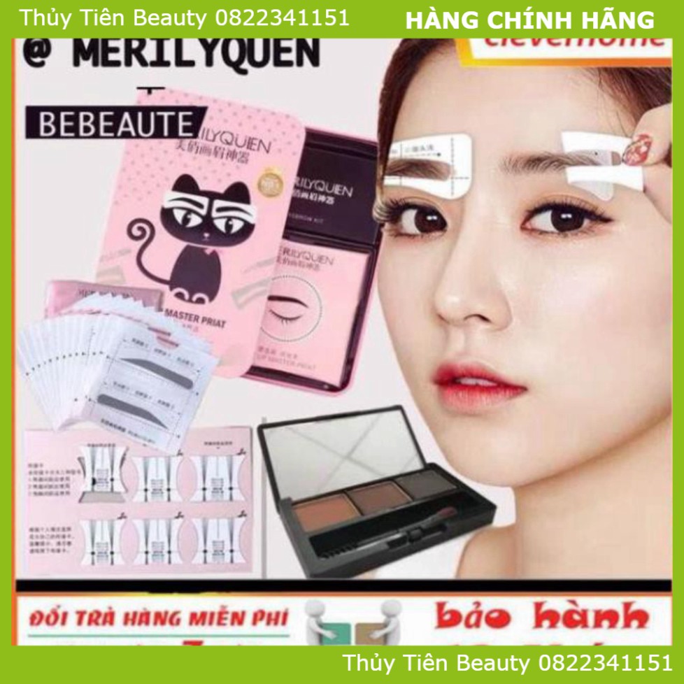 { Free Ship }Chì Kẻ Mắt- Bút kẻ lông mày 4 in 1 + 6  khuôn dán lông mày khác nhau chuẩn hàn quốc-MS019