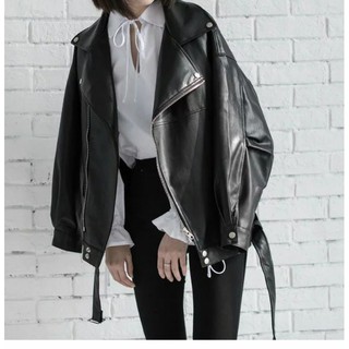 Áo da nữ oversize Hàn Quốc style biker [có ảnh thật]