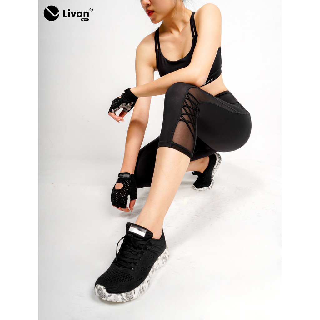 Quần Legging Lửng Phối Lưới Thể Thao Livan Sport Form Ôm Co Giãn Cao Cấp | BigBuy360 - bigbuy360.vn