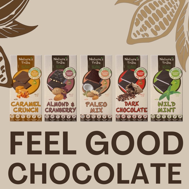 Socola Đen Không Đường Nature's Tribe No Sugar Eat Clean Vegan