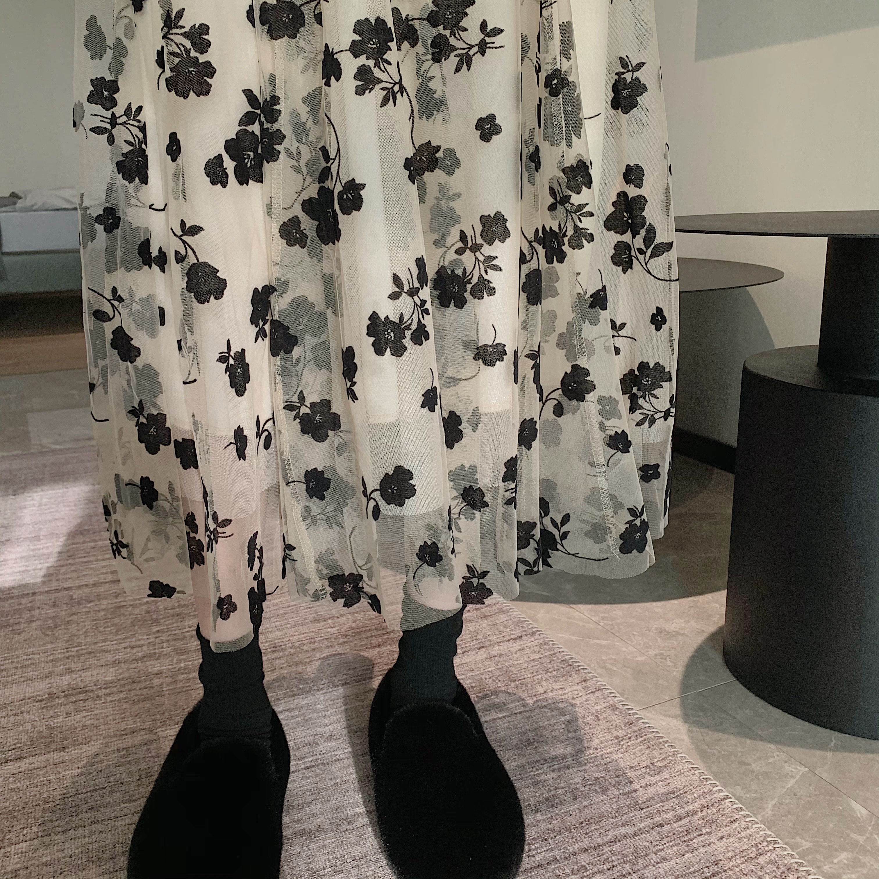 Chân váy dài dáng chữ A lưng cao phối lưới thêu họa tiết hoa thời trang xuân hè phong cách Hàn Quốc cho nữ 2021 | BigBuy360 - bigbuy360.vn