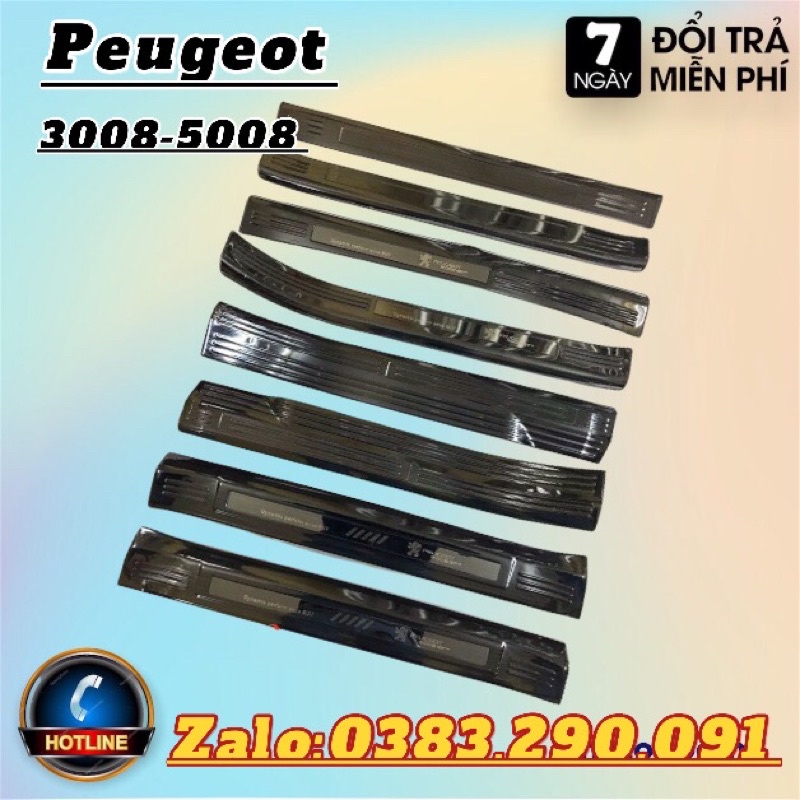 ốp bậc cửa Peugeot 5008, chất liệu Titan