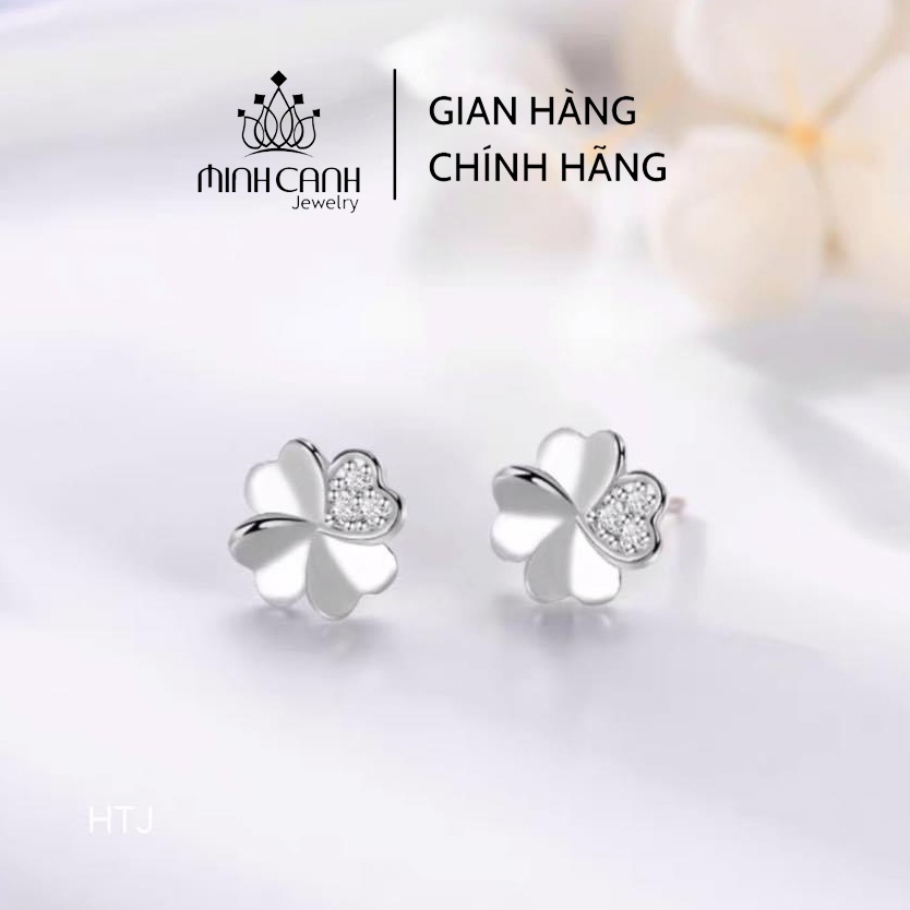 Bông Tai Bạc 4 Lá Xoay Minh Canh Jewelry