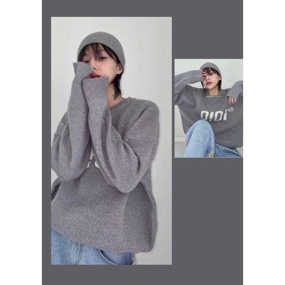 Áo Len Lót Nỉ OI OI Nữ[FREESHIP]🌸Sweater from rộng dài tay,Hodie zip màu xám tiêu | BigBuy360 - bigbuy360.vn